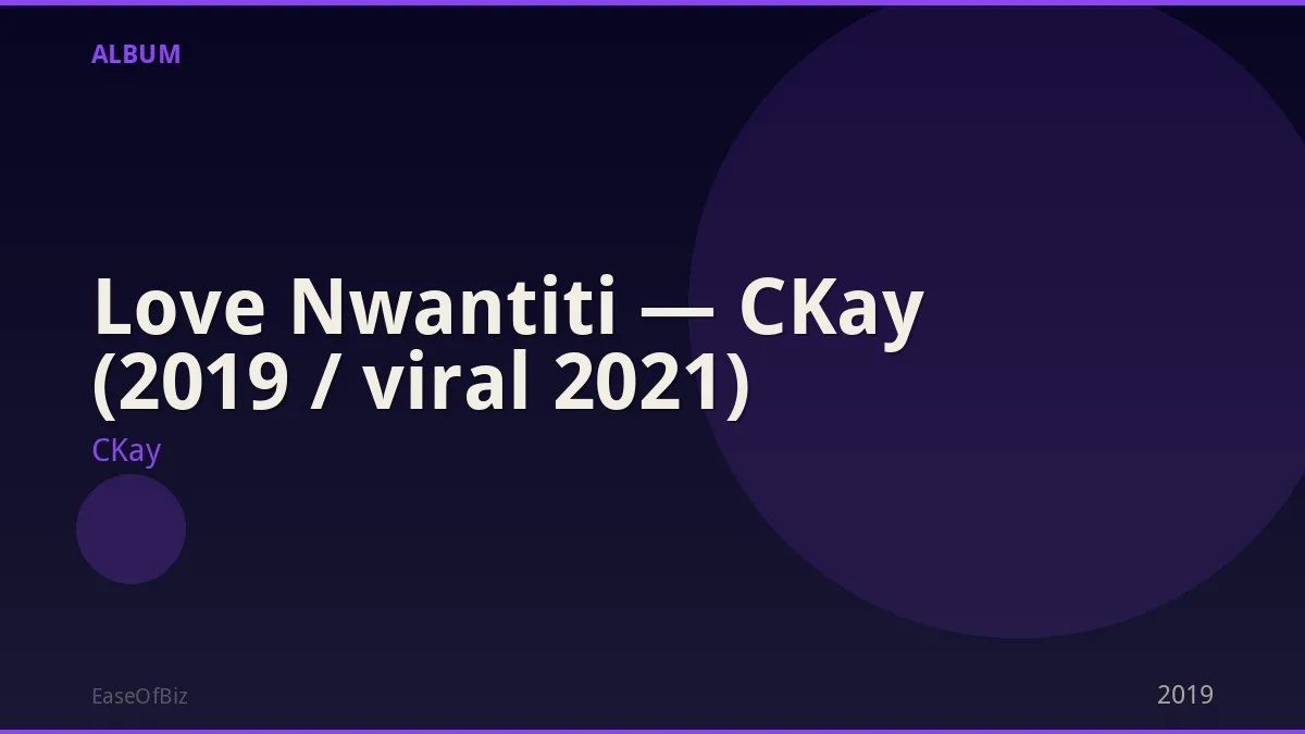 Love Nwantiti — CKay (2019 / viral 2021)