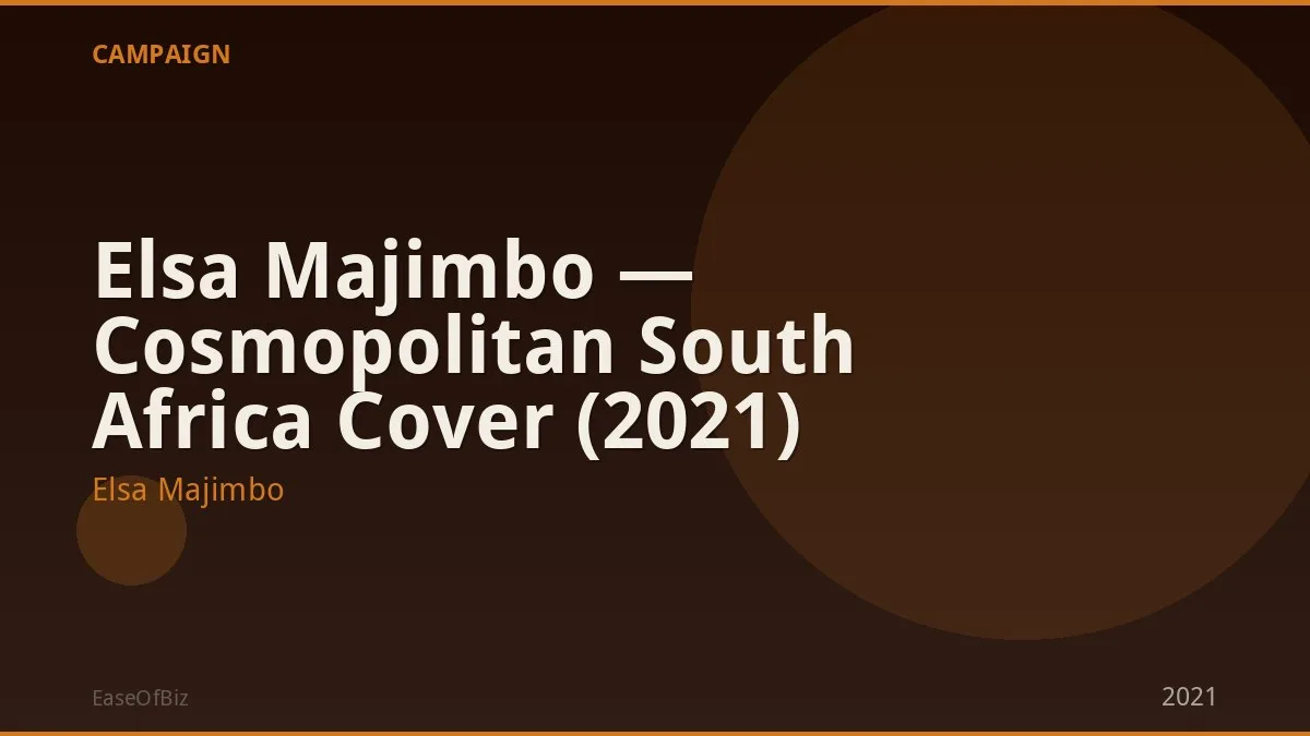 Elsa Majimbo — Cosmopolitan South Africa Cover (2021)