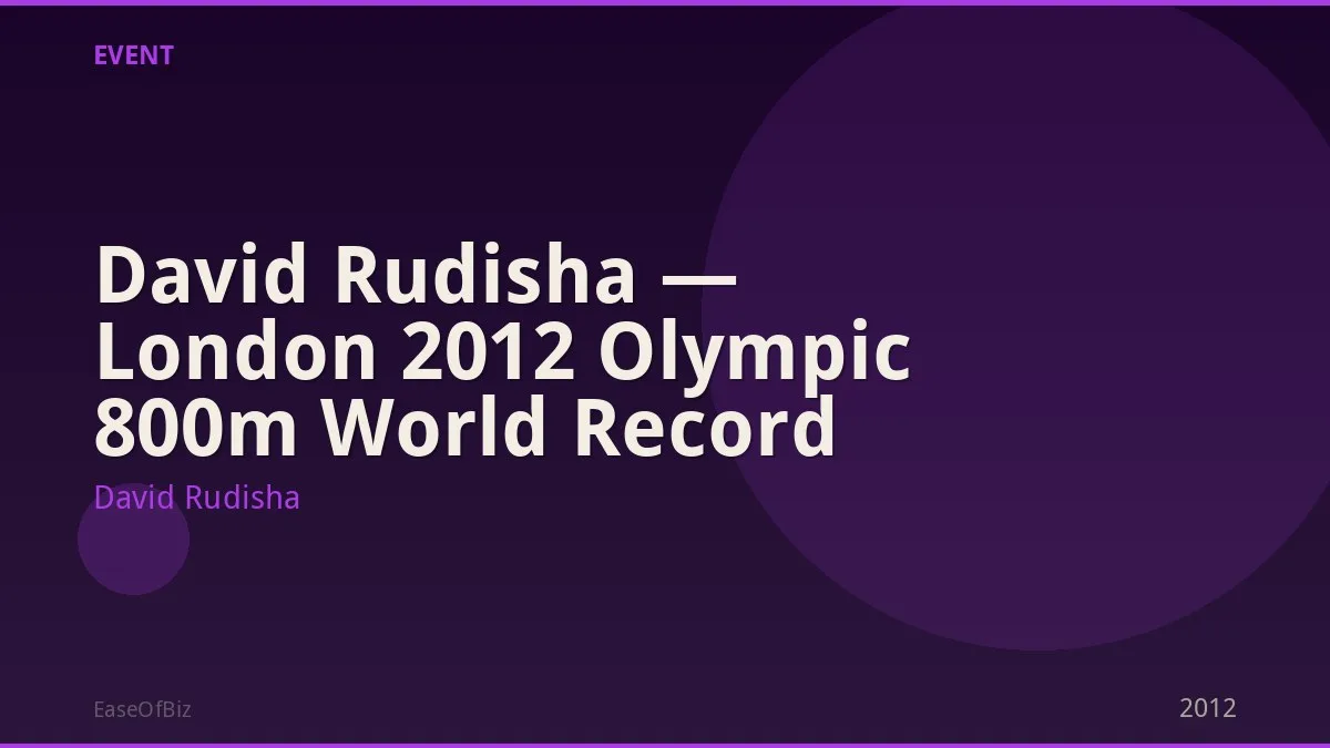 David Rudisha — London 2012 Olympic 800m World Record
