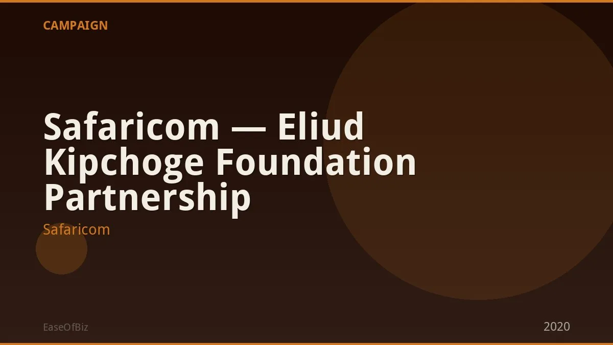 Safaricom — Eliud Kipchoge Foundation Partnership