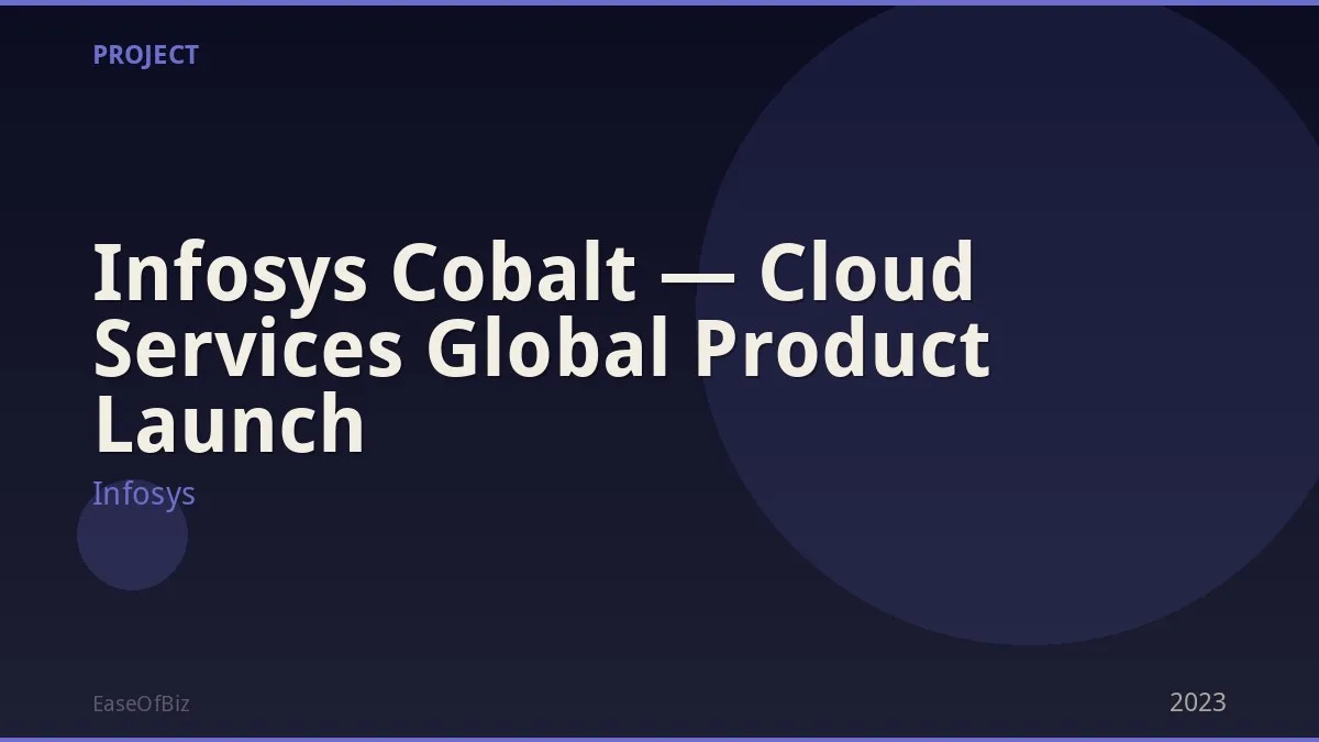 Infosys Cobalt — Cloud Services Global Product Launch