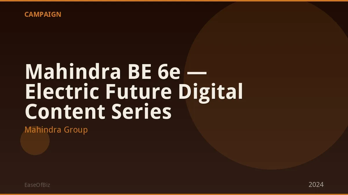 Mahindra BE 6e — Electric Future Digital Content Series