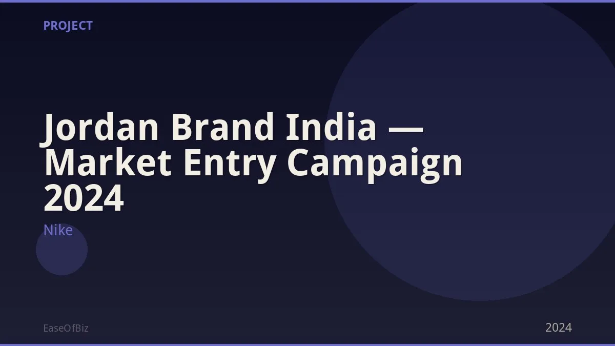 Jordan Brand India — Market Entry Campaign 2024