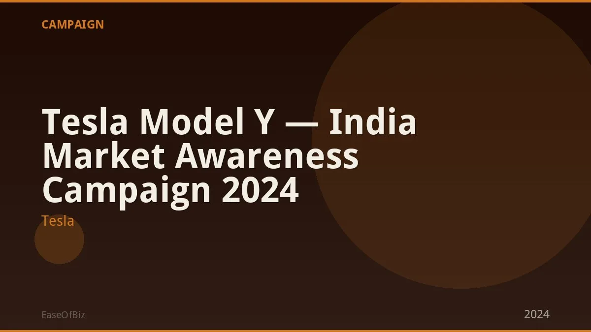 Tesla Model Y — India Market Awareness Campaign 2024