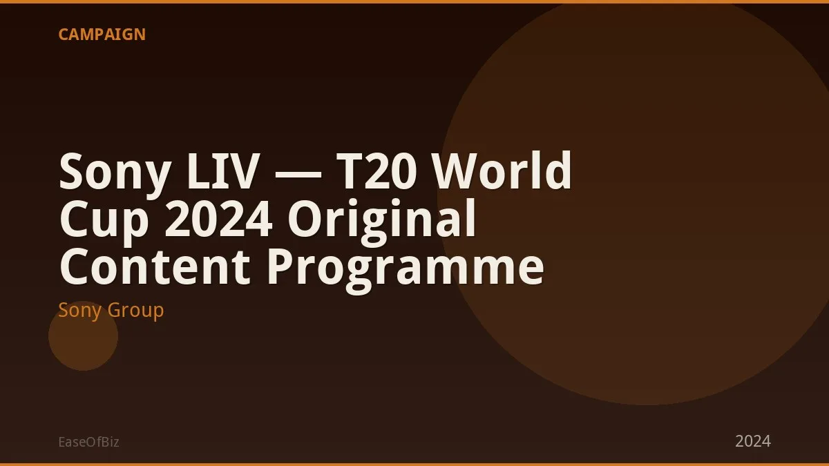 Sony LIV — T20 World Cup 2024 Original Content Programme