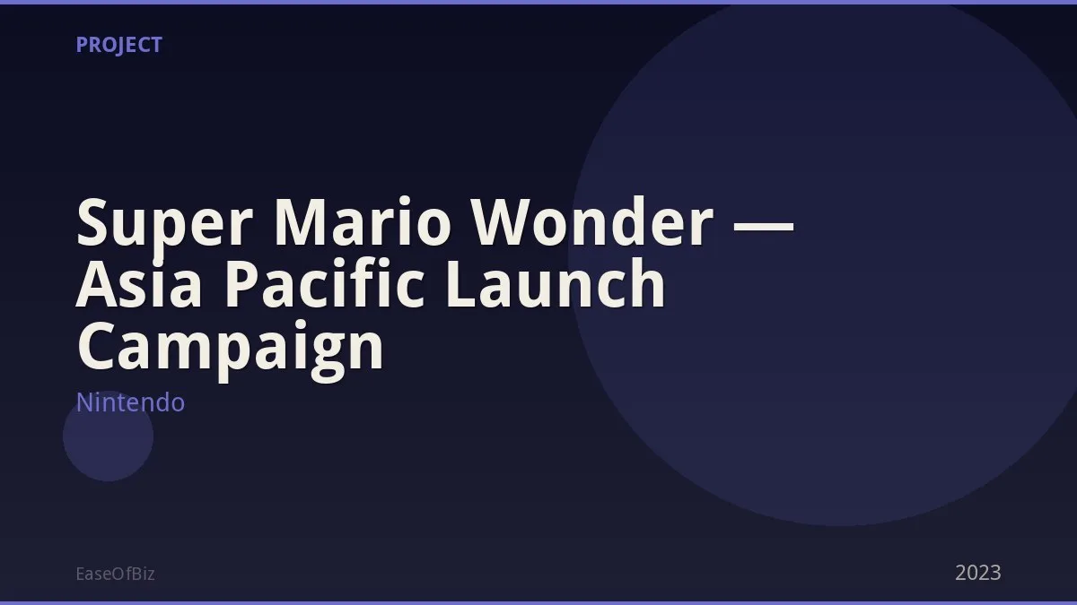 Super Mario Wonder — Asia Pacific Launch Campaign