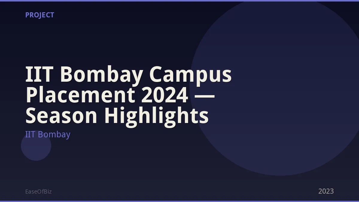 IIT Bombay Campus Placement 2024 — Season Highlights