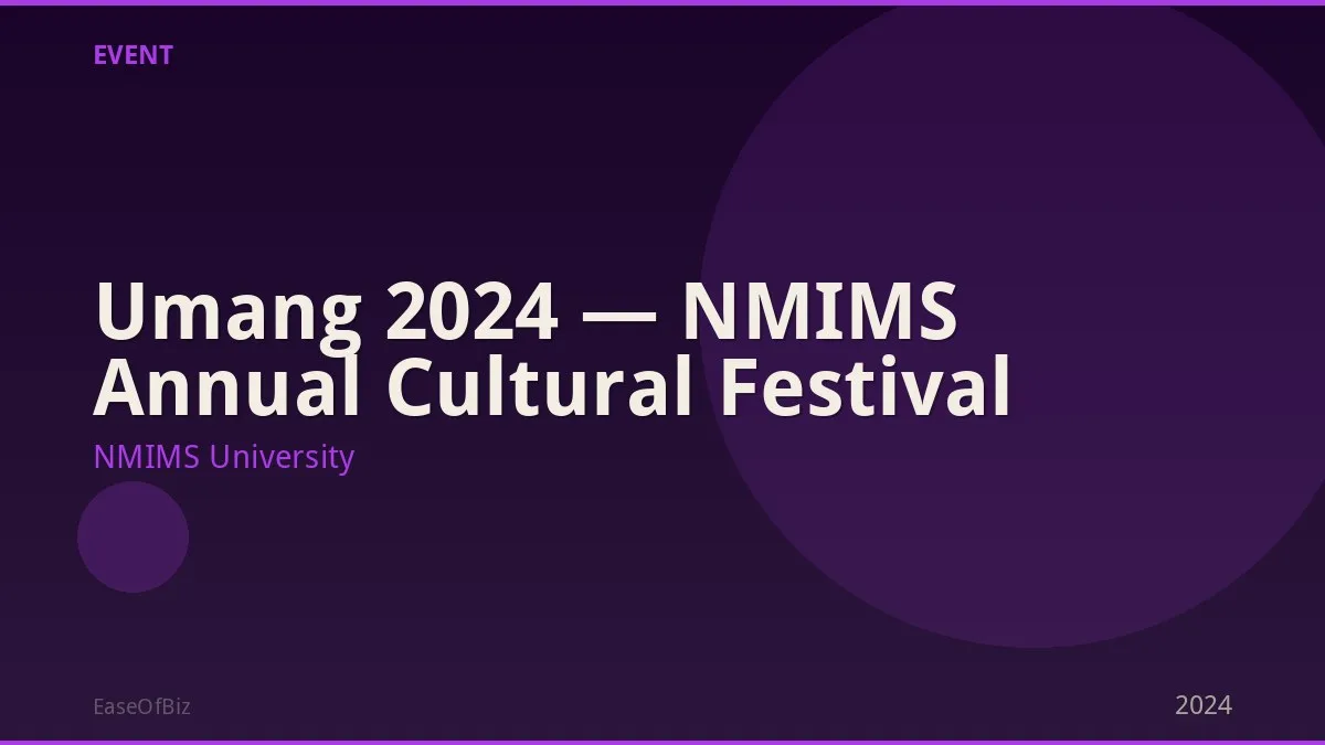 Umang 2024 — NMIMS Annual Cultural Festival