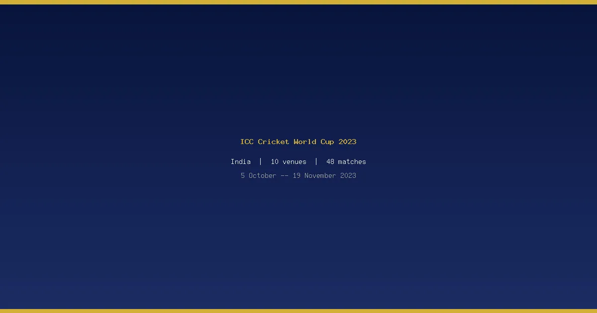 ICC Cricket World Cup 2023