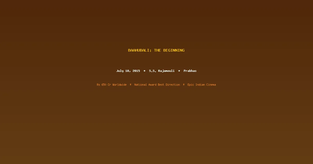 Baahubali: The Beginning