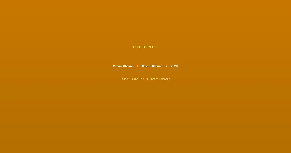 Coolie No.1 (2020)
