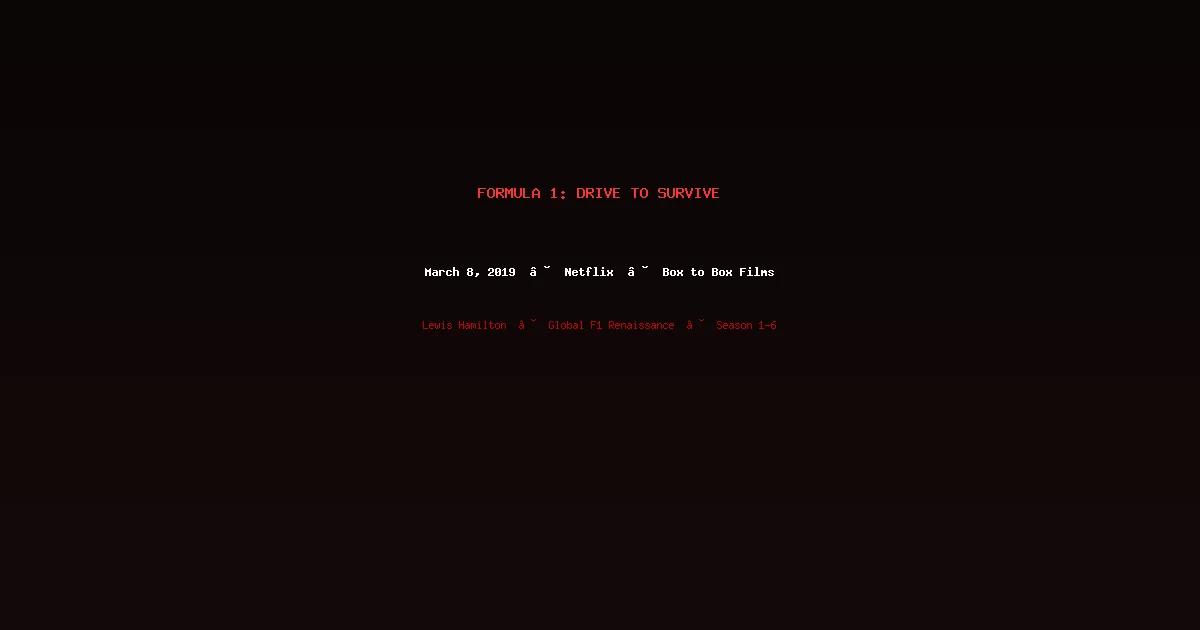 Formula 1: Drive to Survive