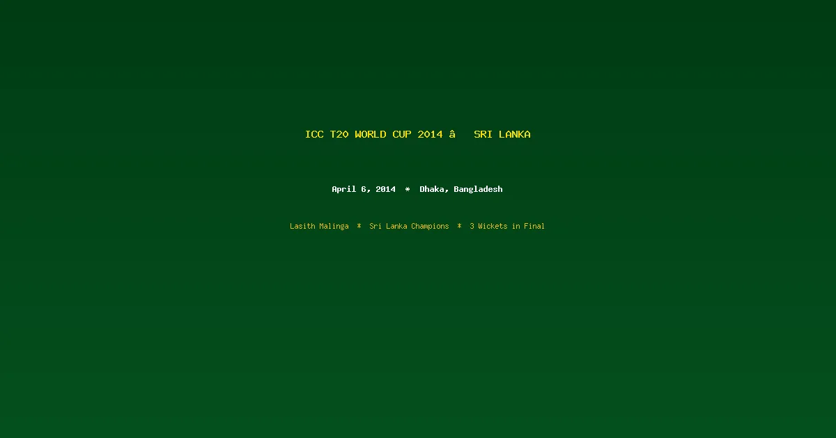 ICC T20 World Cup 2014 — Sri Lanka