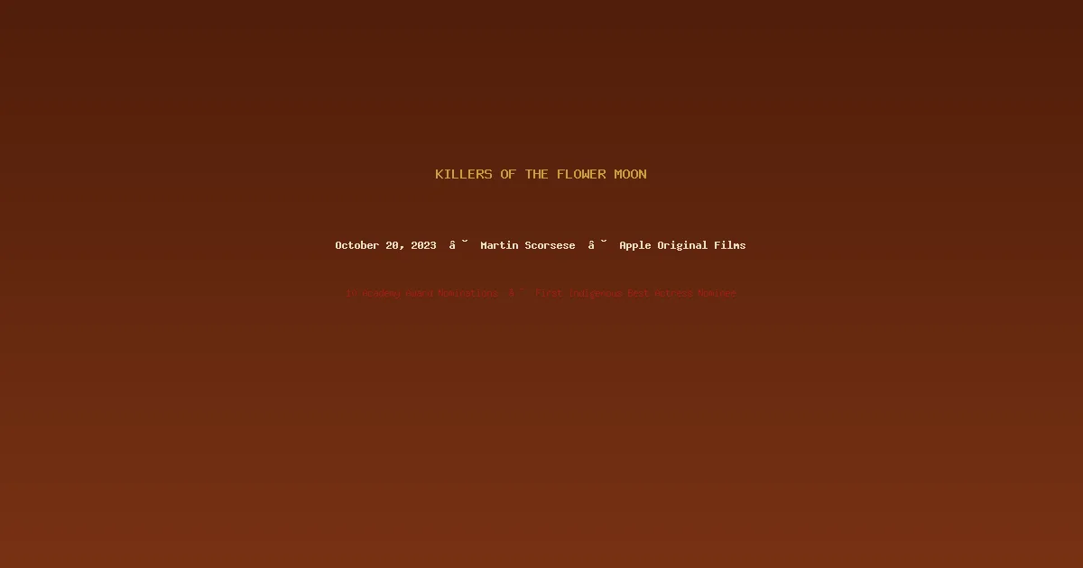 Killers of the Flower Moon