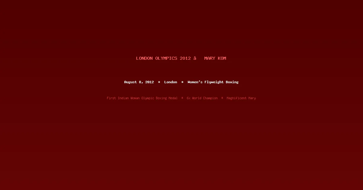 London Olympics 2012 — Boxing Bronze Medal