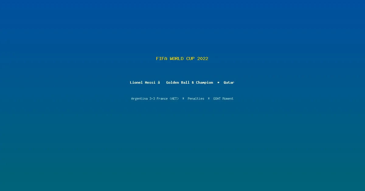 FIFA World Cup 2022 — Golden Ball & Champion