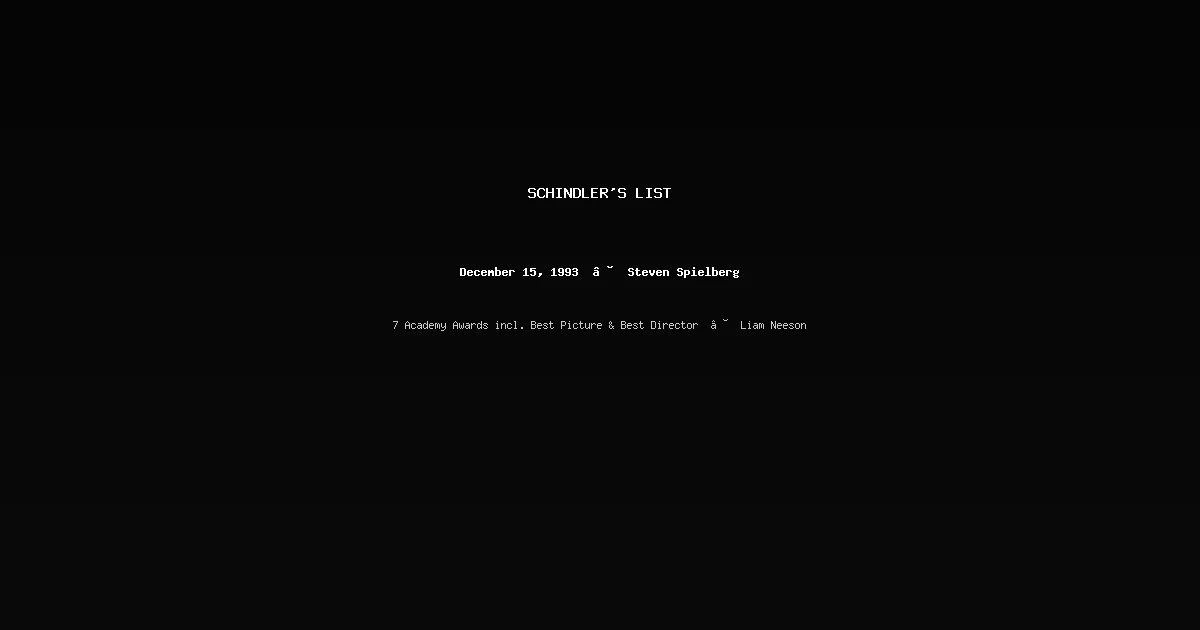 Schindler's List