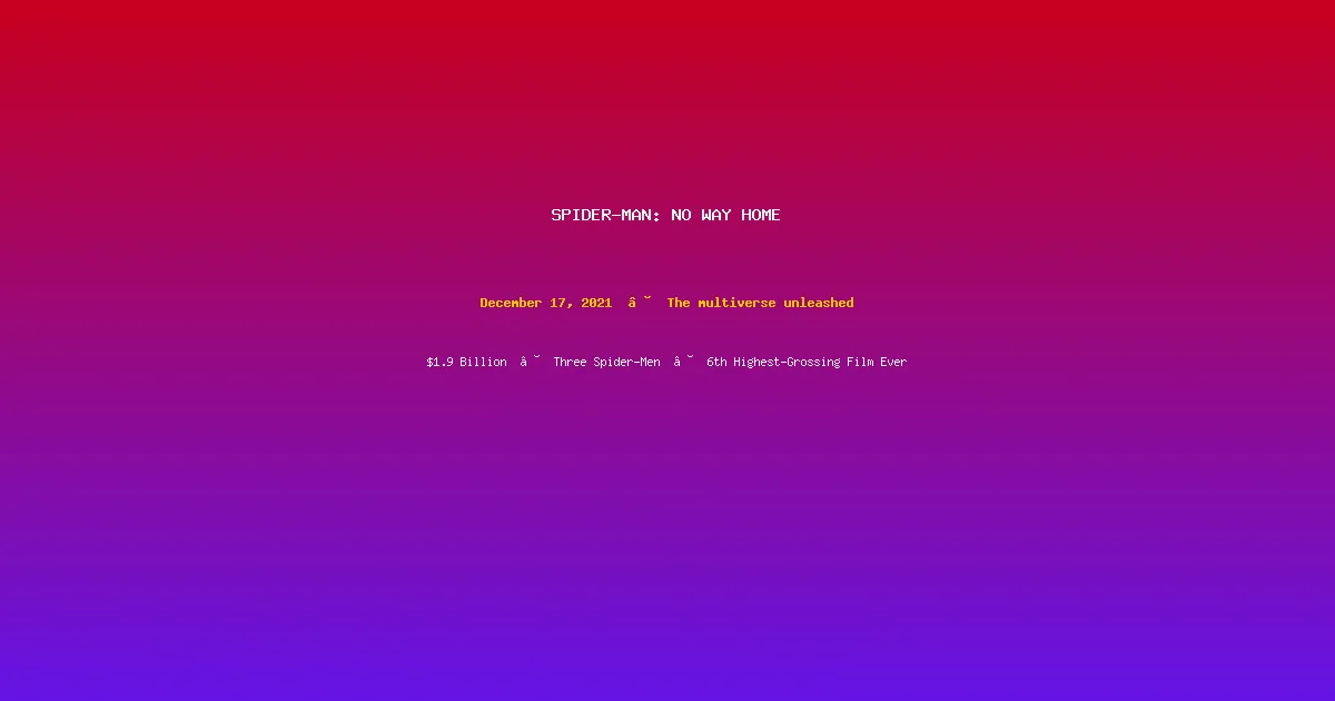 Spider-Man: No Way Home